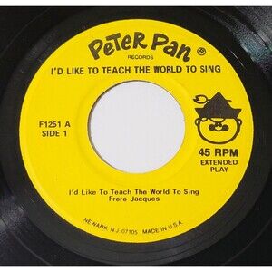 Peter Pan Players I'd Like To Teach The World To Sing EP 45 RPM Children's VG